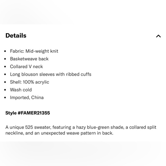 NEW 525 AMERICA lattice split neck collar pull over in cyan multi - Picture 10 of 15